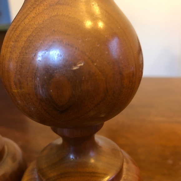 Pair of Handmade Wood Candlesticks and Candleholders - Nice! - Picture 9 of 9